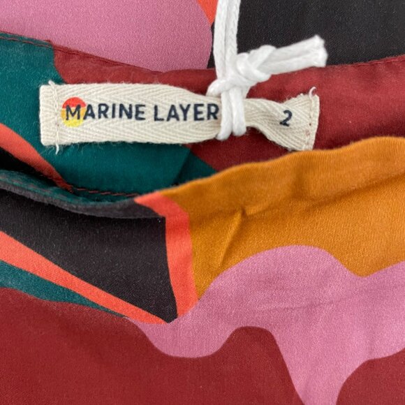 NWT Marine Layer Ryan Slip Midi Skirt Exploded Floral Size 2 Work Colorful - Picture 5 of 10